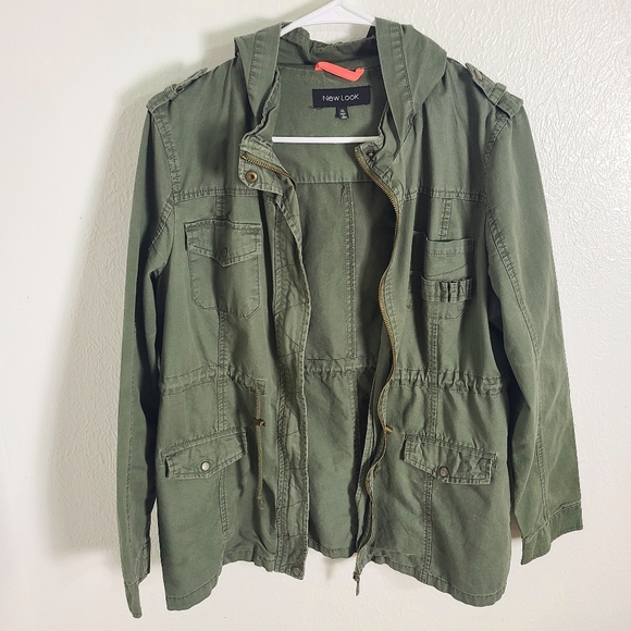 New Look Army Green Anorack Style Hoodie Jacket, Size XL - Picture 2 of 10